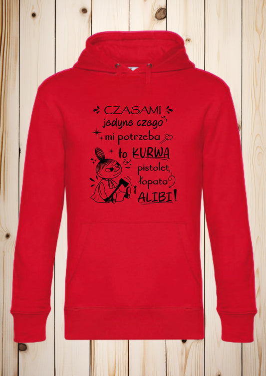 Bluza z kapturem „Mała Mi - łopata i alibi"