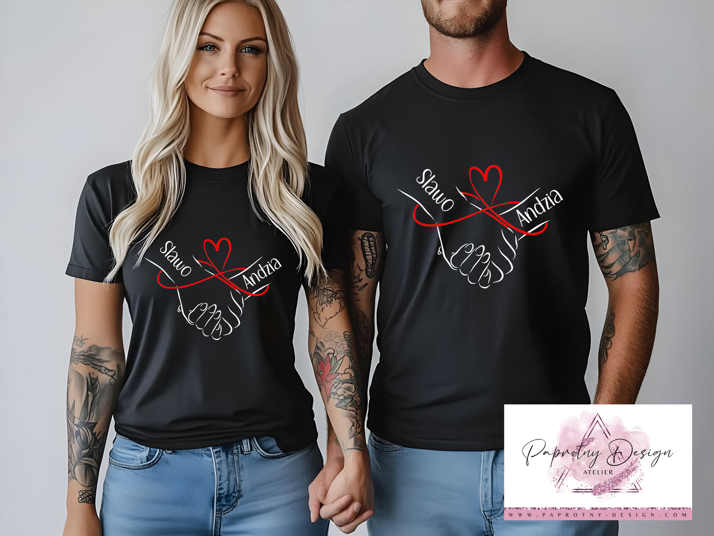 Valentinstag T-Shirt Schleife - Partnerlook für Paare