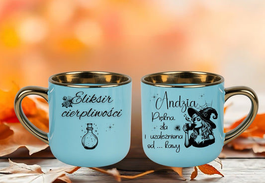 Elegant kubek ceramiczny z czarownicą