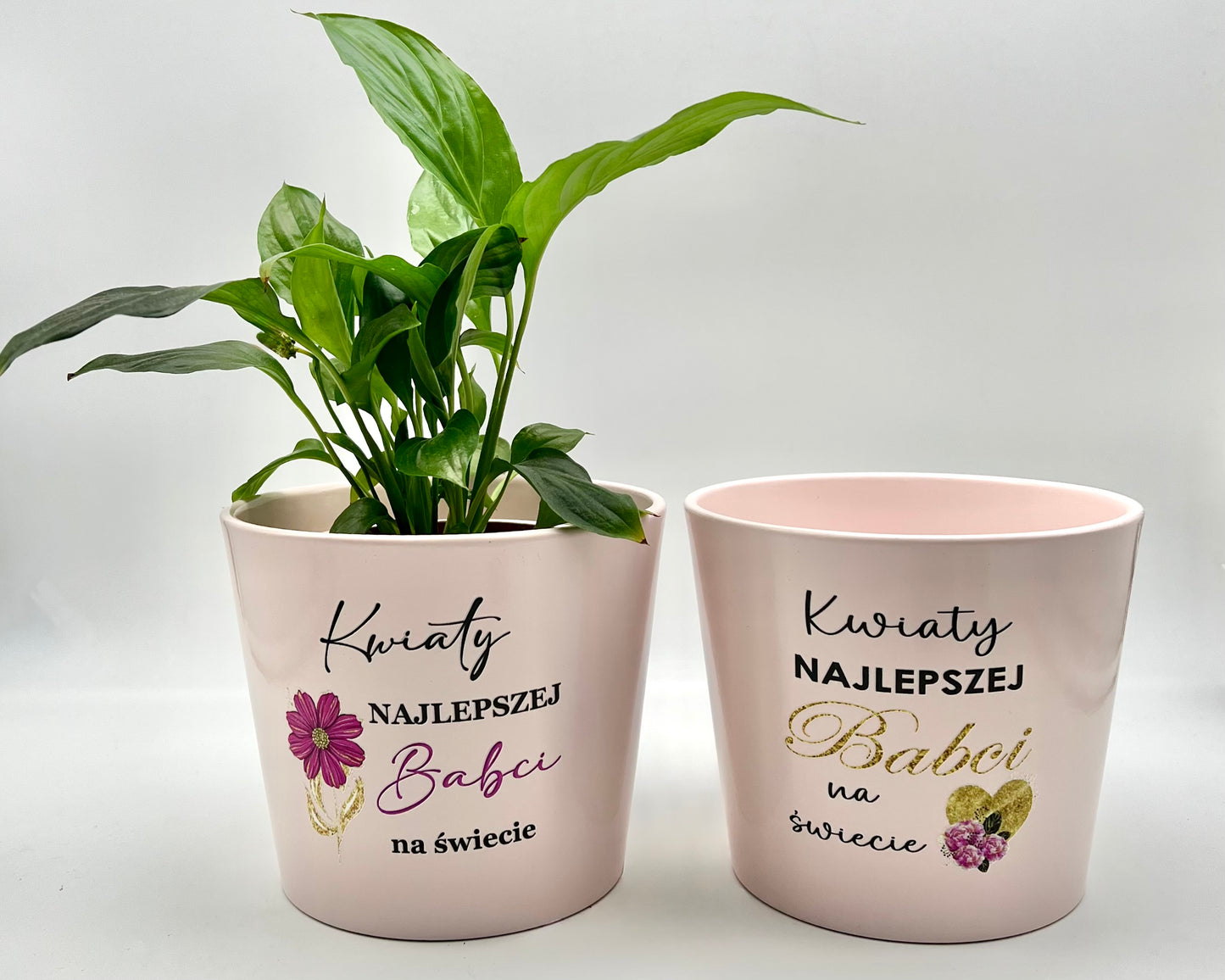 Doniczka Ceramiczna dla Babci - Kwiaty Najlepszej Babci na Świecie