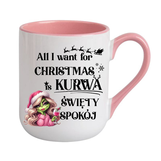 Kubek Combo 3 "All I want for Christmas is swiety spokoj" - Lady Grinch