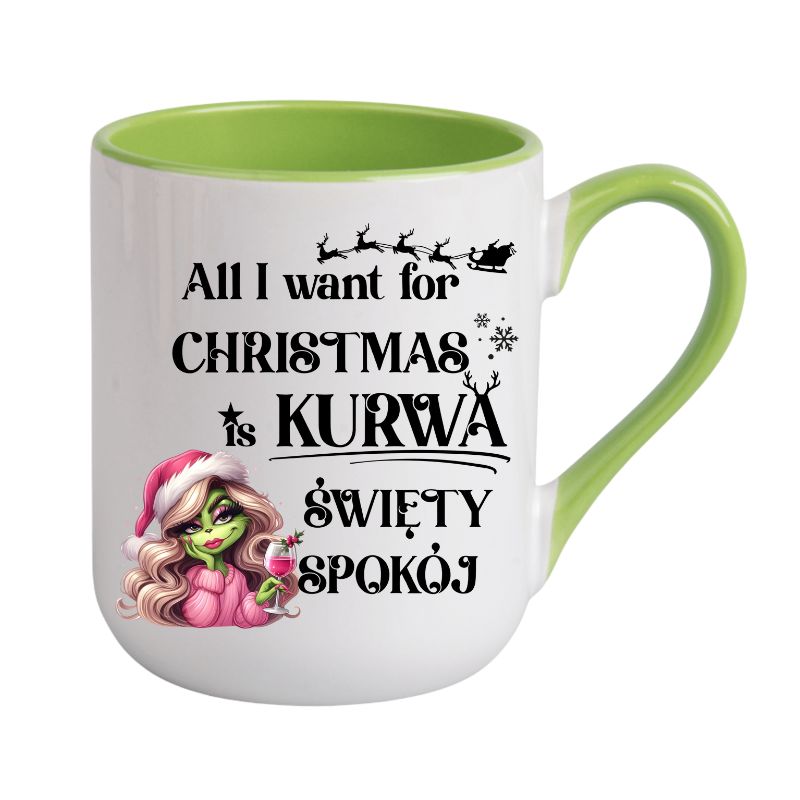 Kubek Combo 3 "All I want for Christmas is swiety spokoj" - Lady Grinch