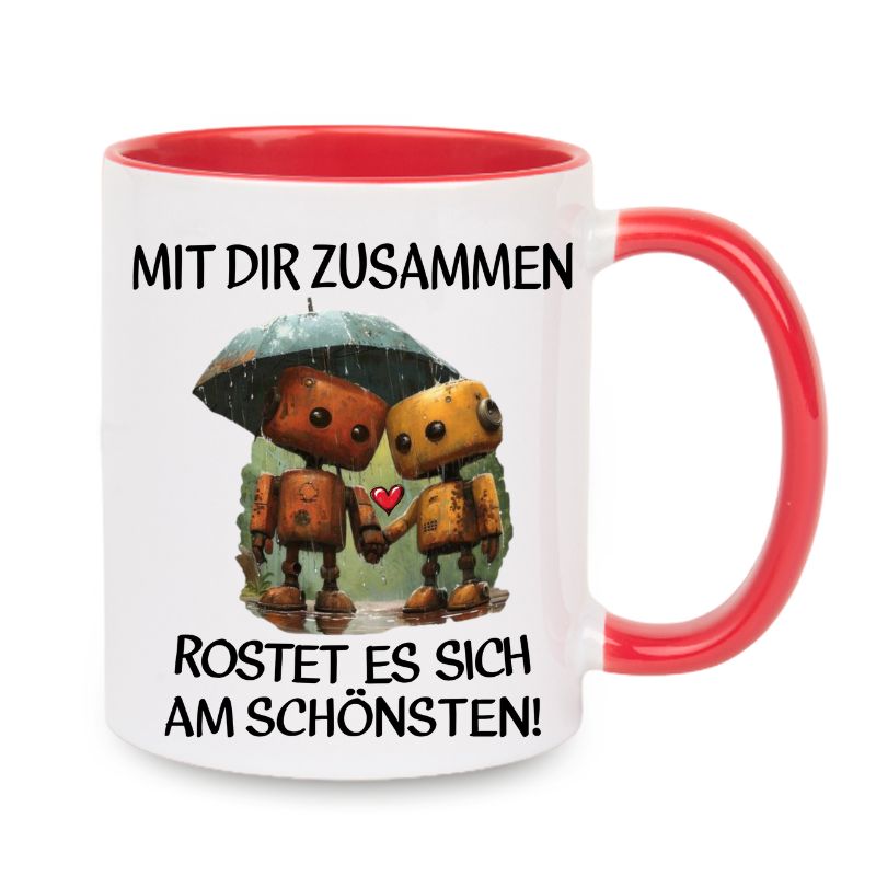 Valentinstag Keramiktasse "Mit dir rosten"
