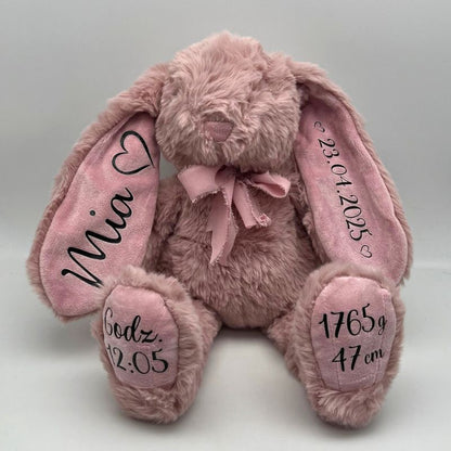 Plüsch-Hase - Erinnerungshase mit Geburtsdaten & Wunschname