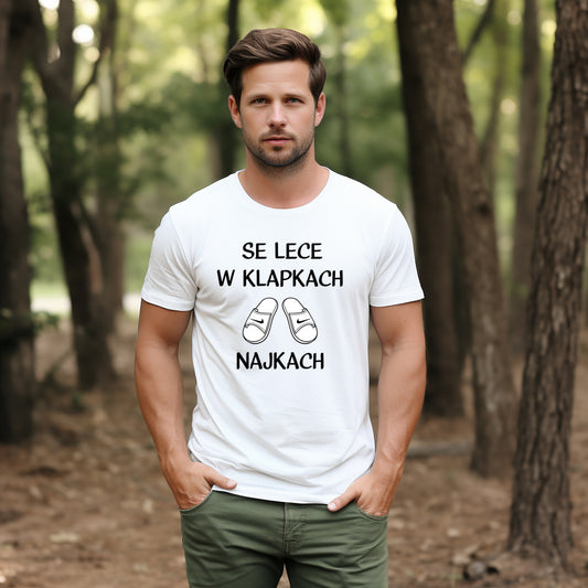 T-Shirt Herren "Se lece w klapkach najkach"