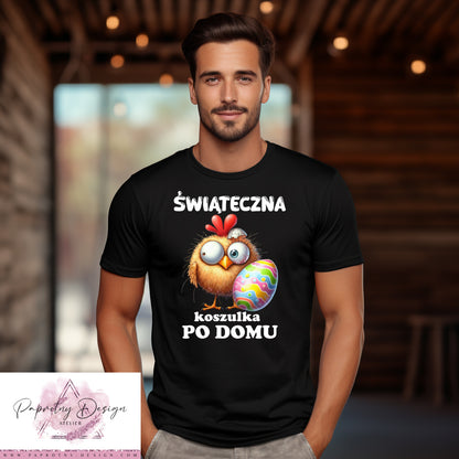 T-Shirt "Świąteczna koszulka po domu" Huhn mit Osterei