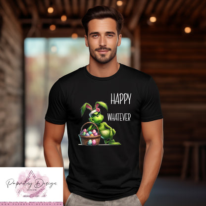 T-Shirt "Happy Whatever" Korb mit Ostereiern und Grinch