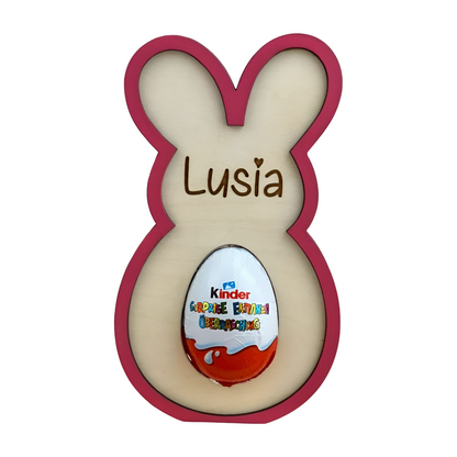 Personalisierter Osterhase als Ü-Ei-Halter – Holzdeko mit Gravur
