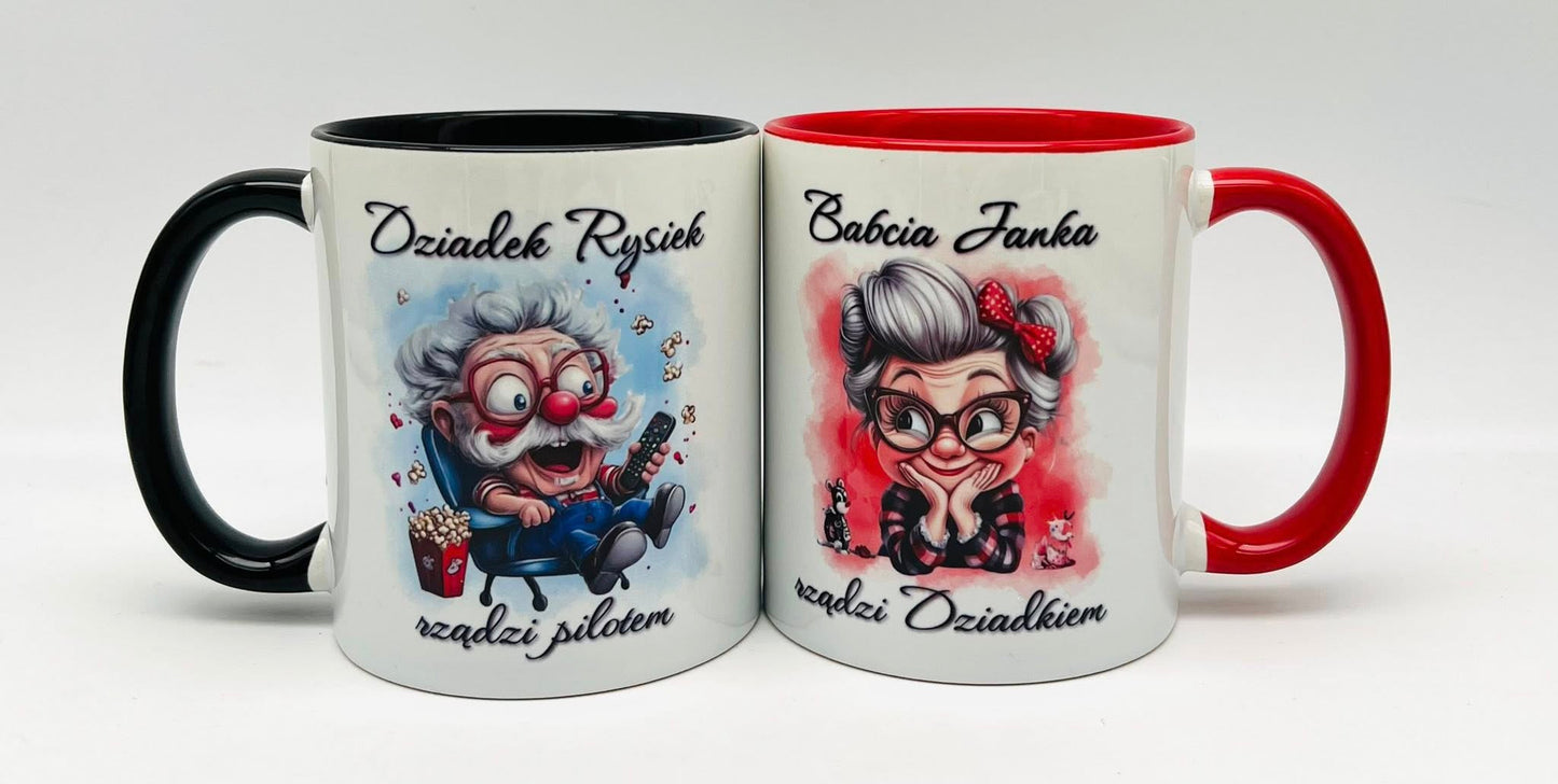 Zestaw kubek i podkladka dla babci i dziadka
