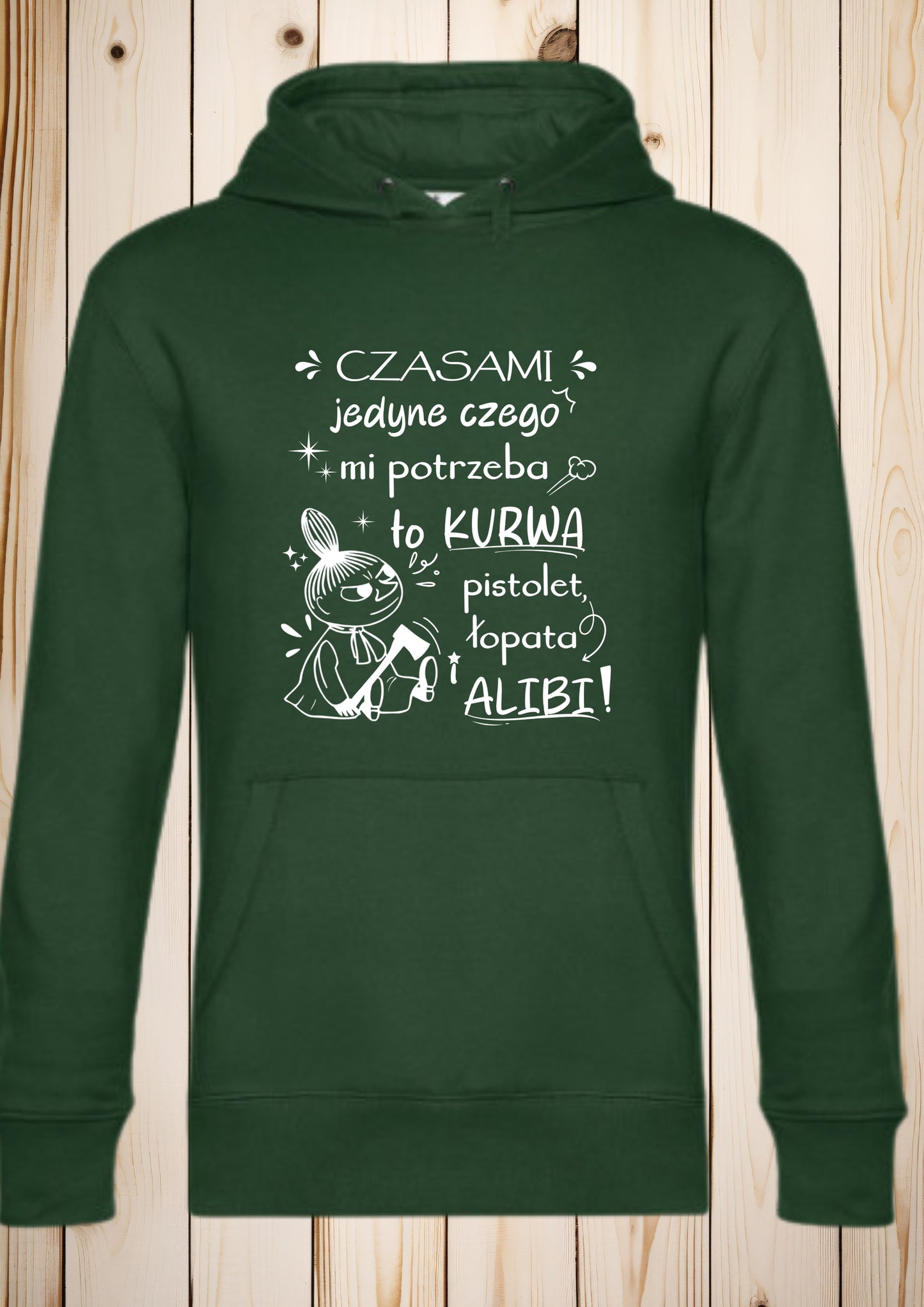 Bluza z kapturem „Mała Mi - łopata i alibi"