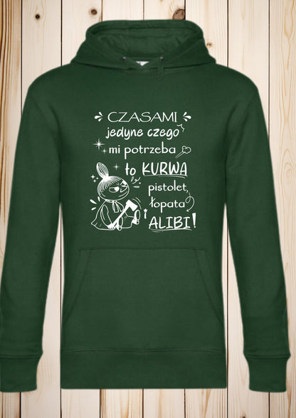 Bluza z kapturem „Mała Mi - łopata i alibi"