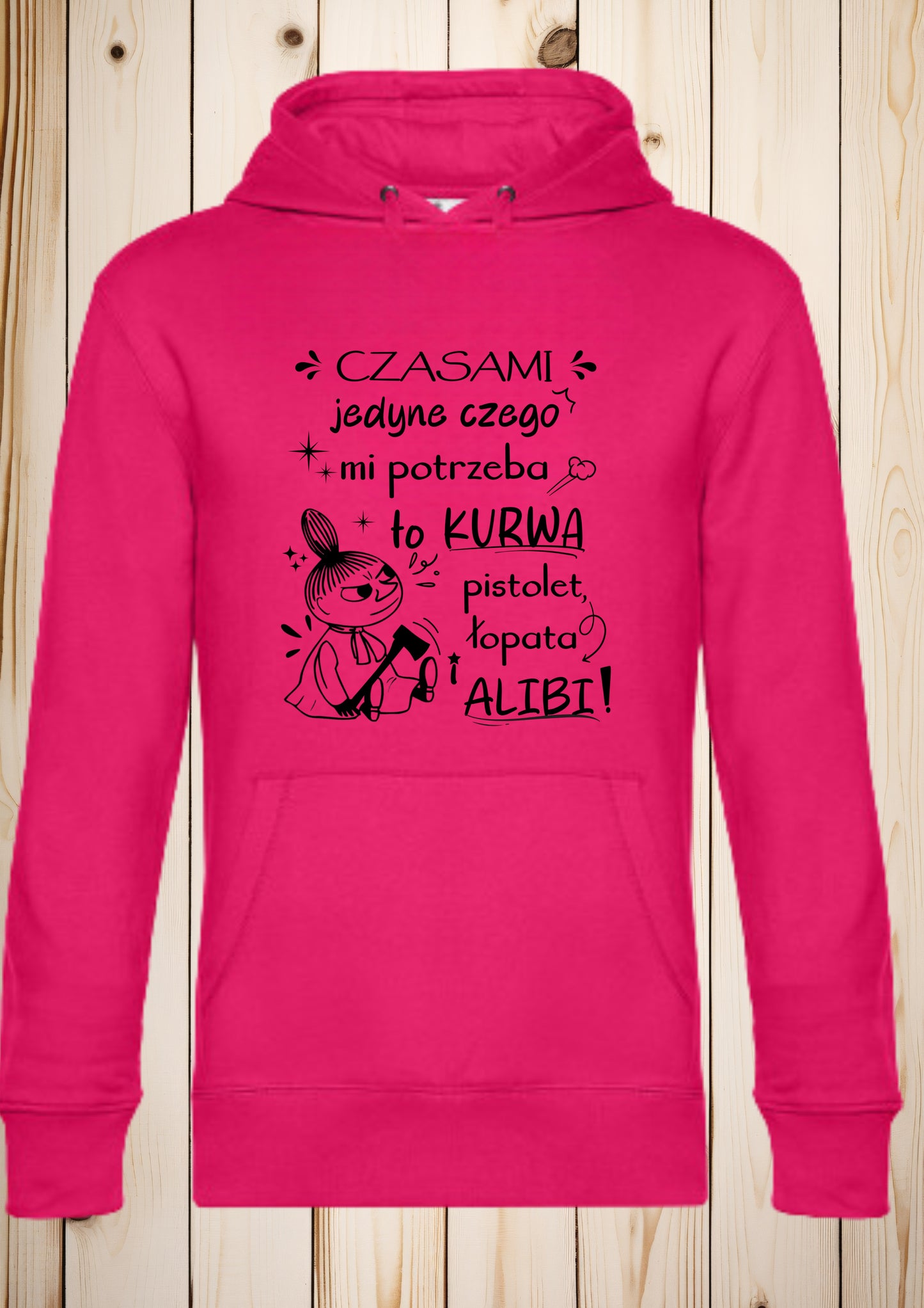 Bluza z kapturem „Mała Mi - łopata i alibi"