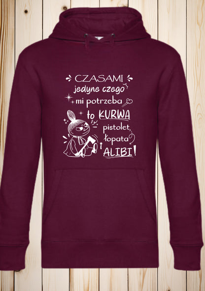 Bluza z kapturem „Mała Mi - łopata i alibi"