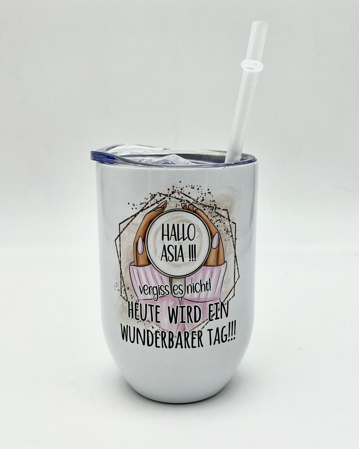 Becher To Go mit Strohhalm „Heute wird ein wunderbarer Tag“ – Paprotny Design