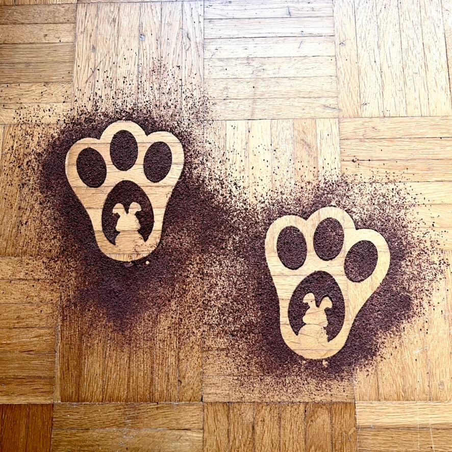 Magische Osterhasen-Fußabdrücke
