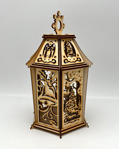 Winterzauber Holzlaterne mit nostalgischer Lichterglanz