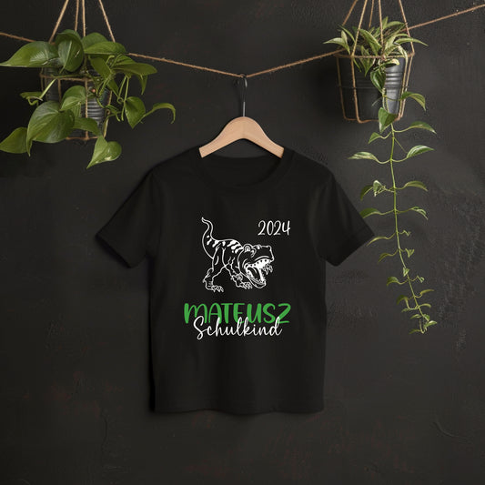 T-Shirt Kids "Schulkind mit Dino" mit Name