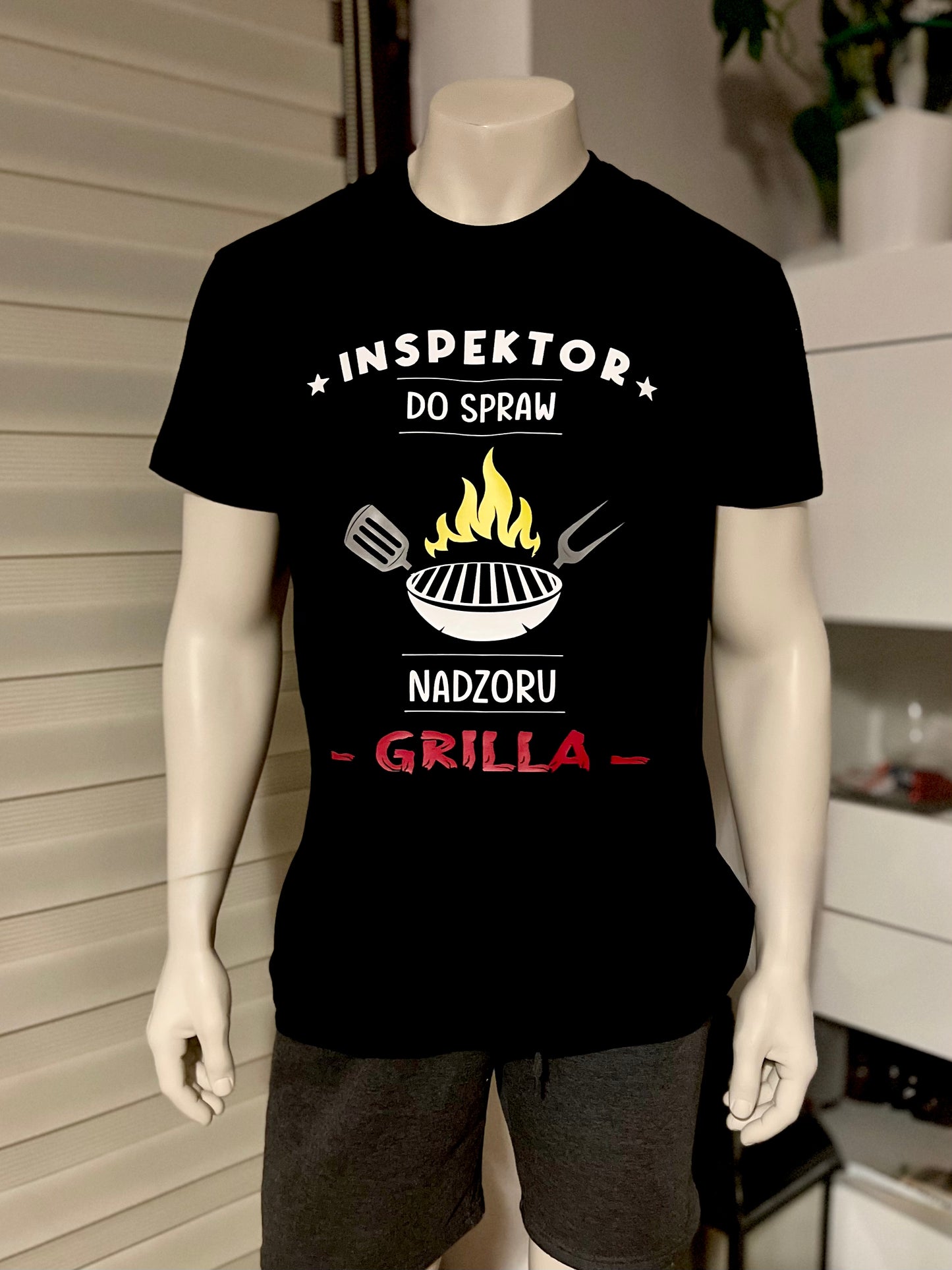T-Shirt męski"Inspektor do spraw nadzoru grilla“