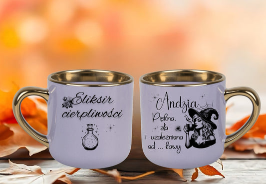 Elegant kubek ceramiczny z czarownicą