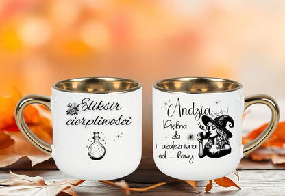 Elegant kubek ceramiczny z czarownicą