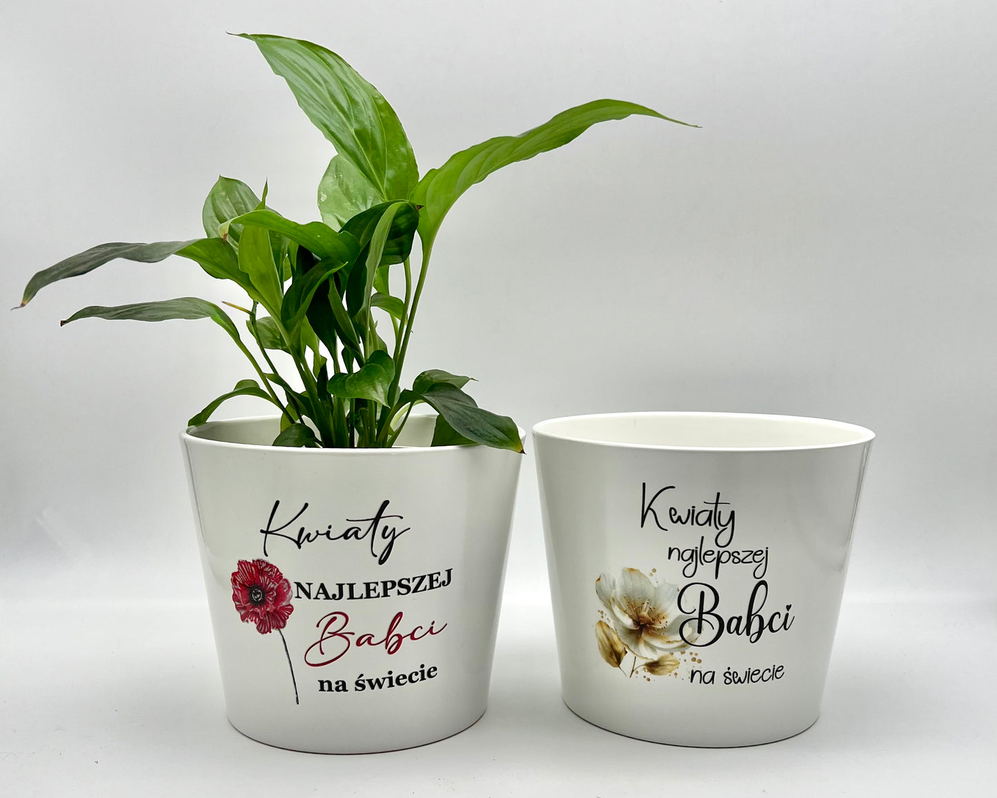 Doniczka Ceramiczna dla Babci - Kwiaty Najlepszej Babci na Świecie