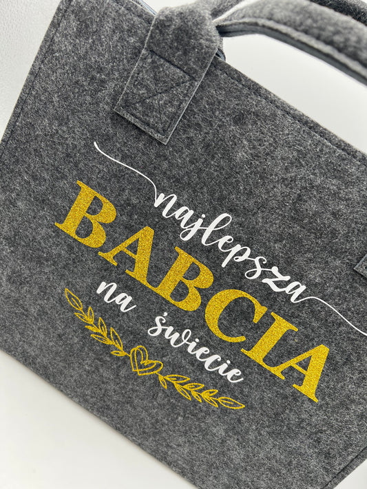Torba Filcowa dla Babci - Najlepsza Babcia na Świecie