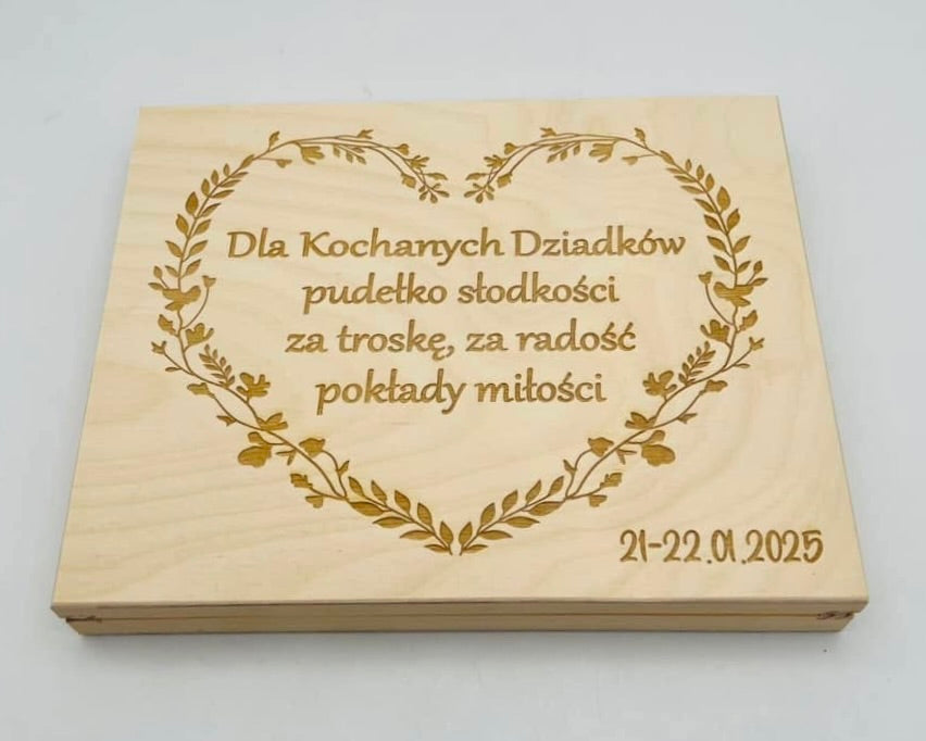 Personalizowane Pudełko na Merci na Prezent dla Dziadków