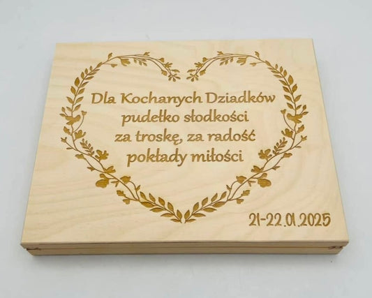 Personalizowane Pudełko na Merci na Prezent dla Dziadków