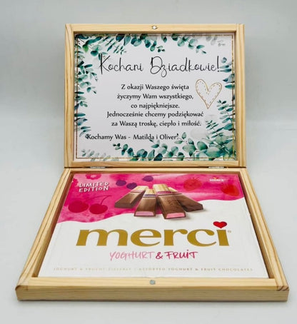 Personalizowane Pudełko na Merci na Prezent dla Dziadków