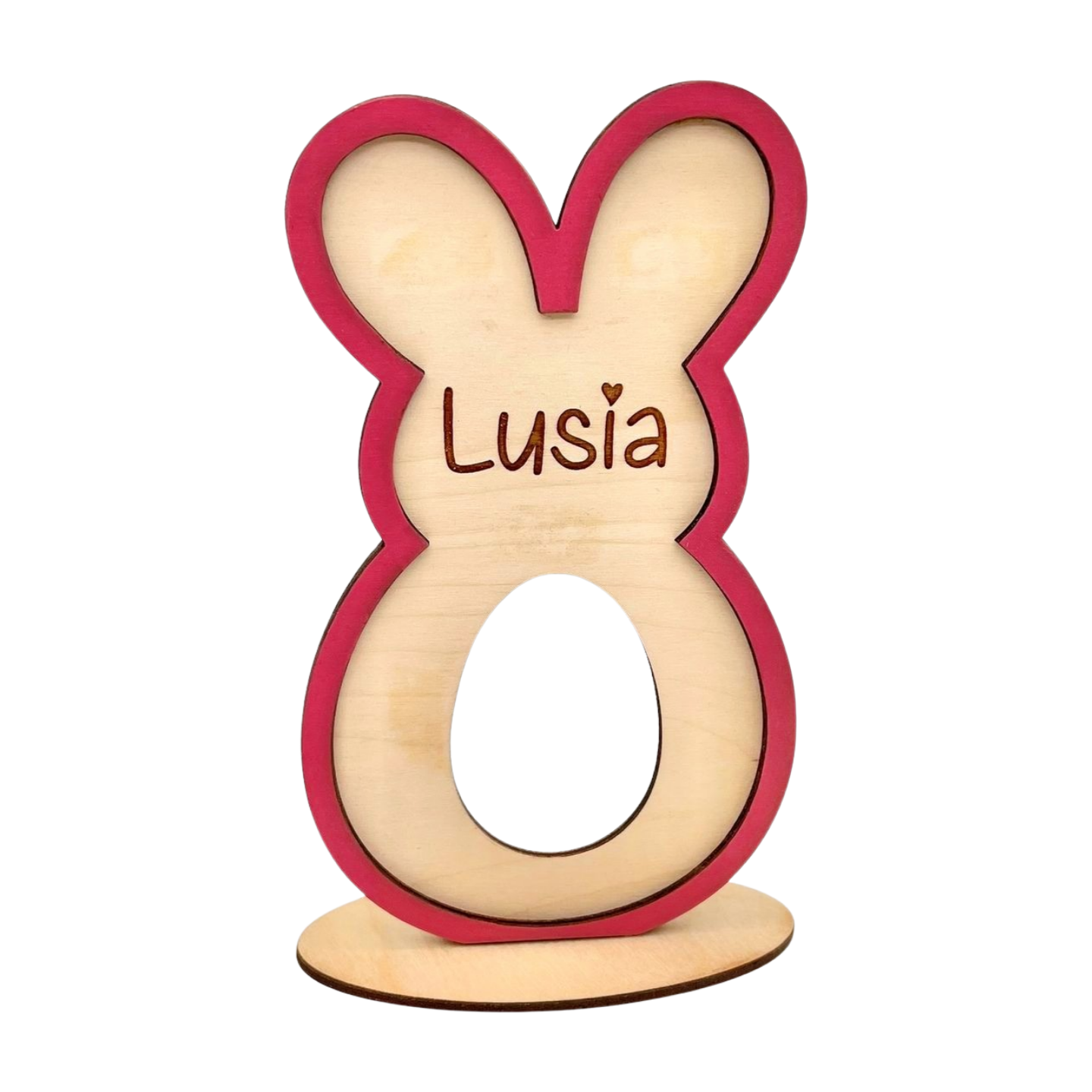 Personalisierter Osterhase als Ü-Ei-Halter – Holzdeko mit Gravur
