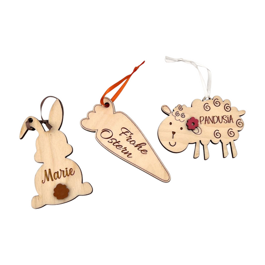 Osterdeko personalisiert aus Holz - Anhänger (