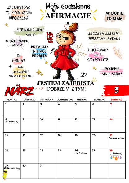 Kalendarz ścienny 2027 „Mała Mi - mój rok, moje zasady"
