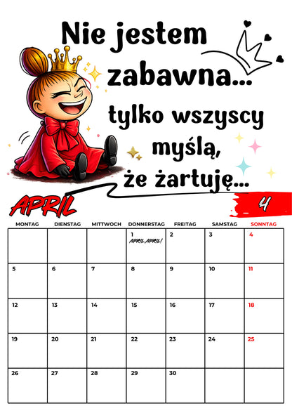 Kalendarz ścienny 2027 „Mała Mi - mój rok, moje zasady"