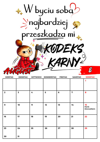 Kalendarz ścienny 2027 „Mała Mi - mój rok, moje zasady"