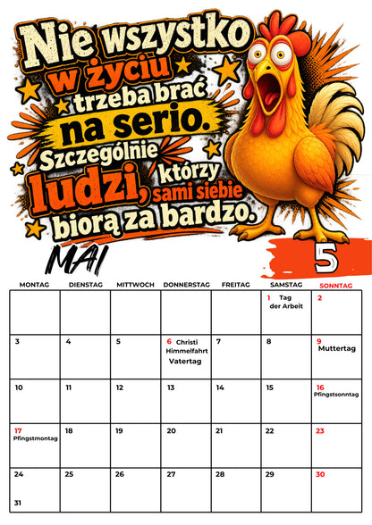 Kalendarz ścienny 2027 „Bez zbędnego pierdolenia"
