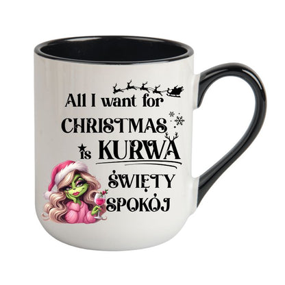 Kubek Combo 3 "All I want for Christmas is swiety spokoj" - Lady Grinch