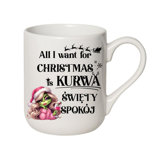 Kubek Combo 3 "All I want for Christmas is swiety spokoj" - Lady Grinch