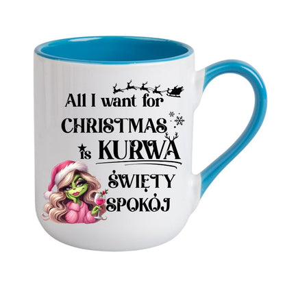 Kubek Combo 3 "All I want for Christmas is swiety spokoj" - Lady Grinch