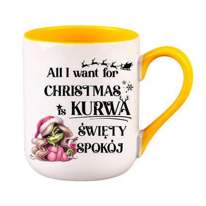 Kubek Combo 3 "All I want for Christmas is swiety spokoj" - Lady Grinch