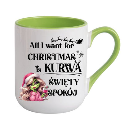 Kubek Combo 3 "All I want for Christmas is swiety spokoj" - Lady Grinch