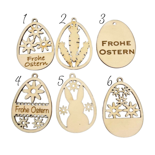 Osterdeko personalisiert aus Holz - Anhänger mit Name oder Spruch