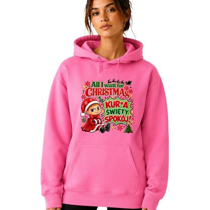 Hoodie damskie "All I want for Christmas" - Mała Mi