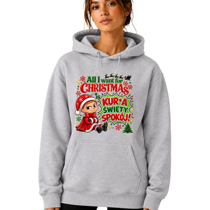 Hoodie damskie "All I want for Christmas" - Mała Mi