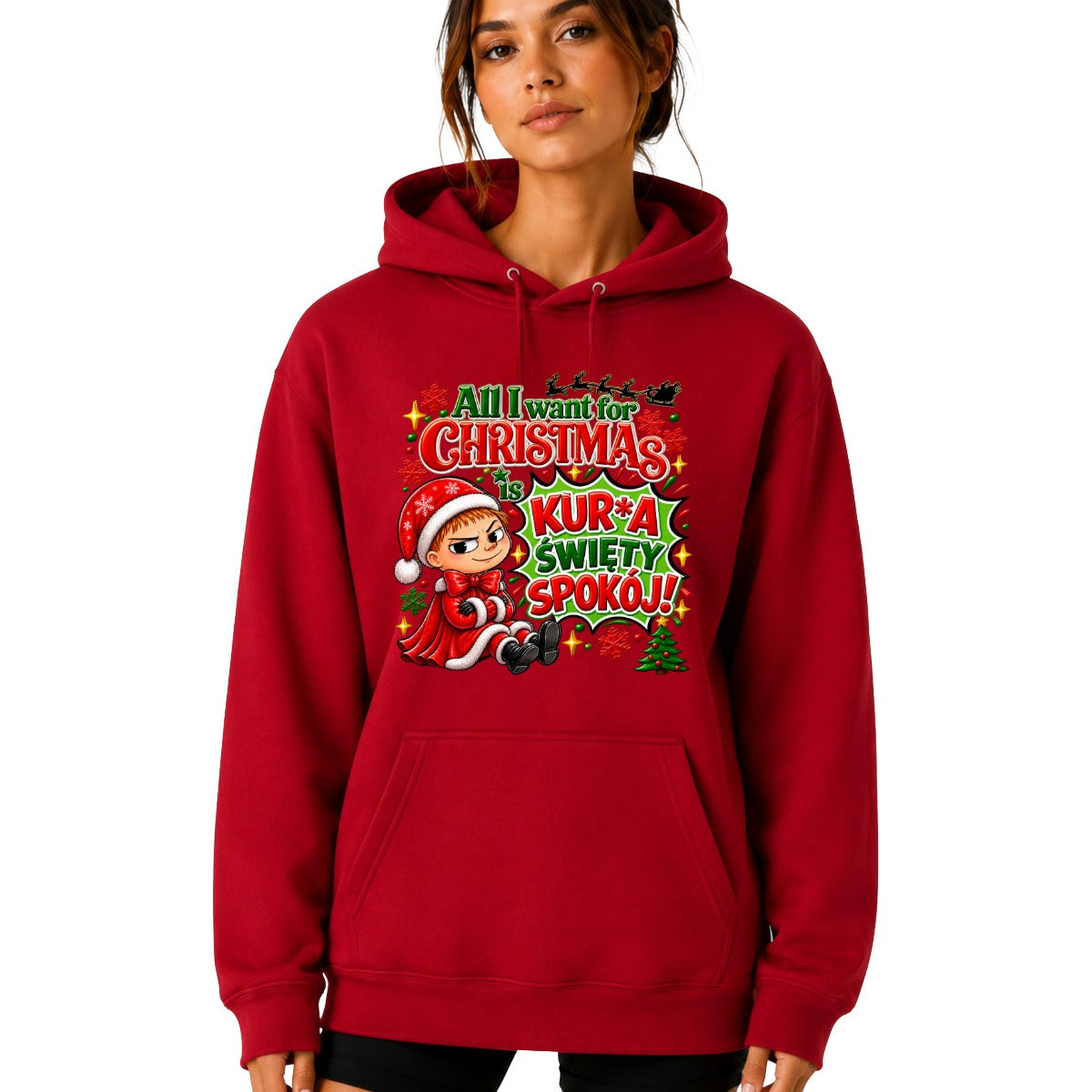 Hoodie damskie "All I want for Christmas" - Mała Mi