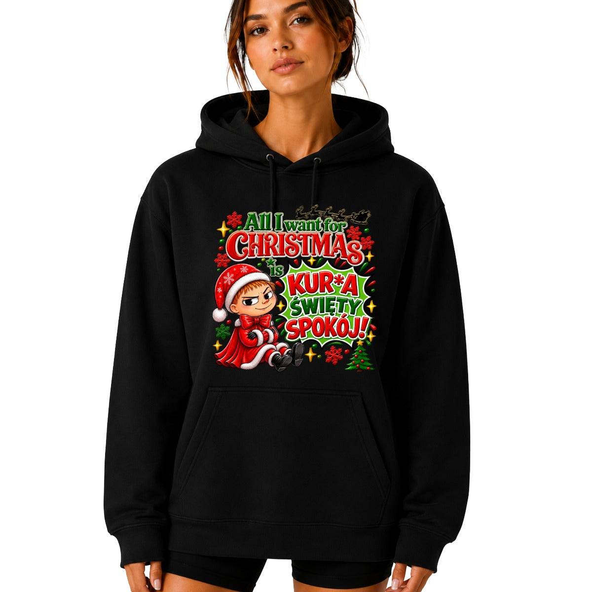 Hoodie damskie "All I want for Christmas" - Mała Mi