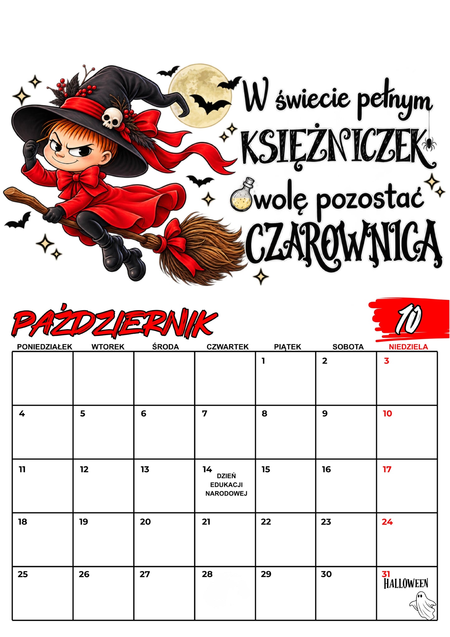 Kalendarz ścienny 2027 „Mała Mi - mój rok, moje zasady" - Kalendarium polskie