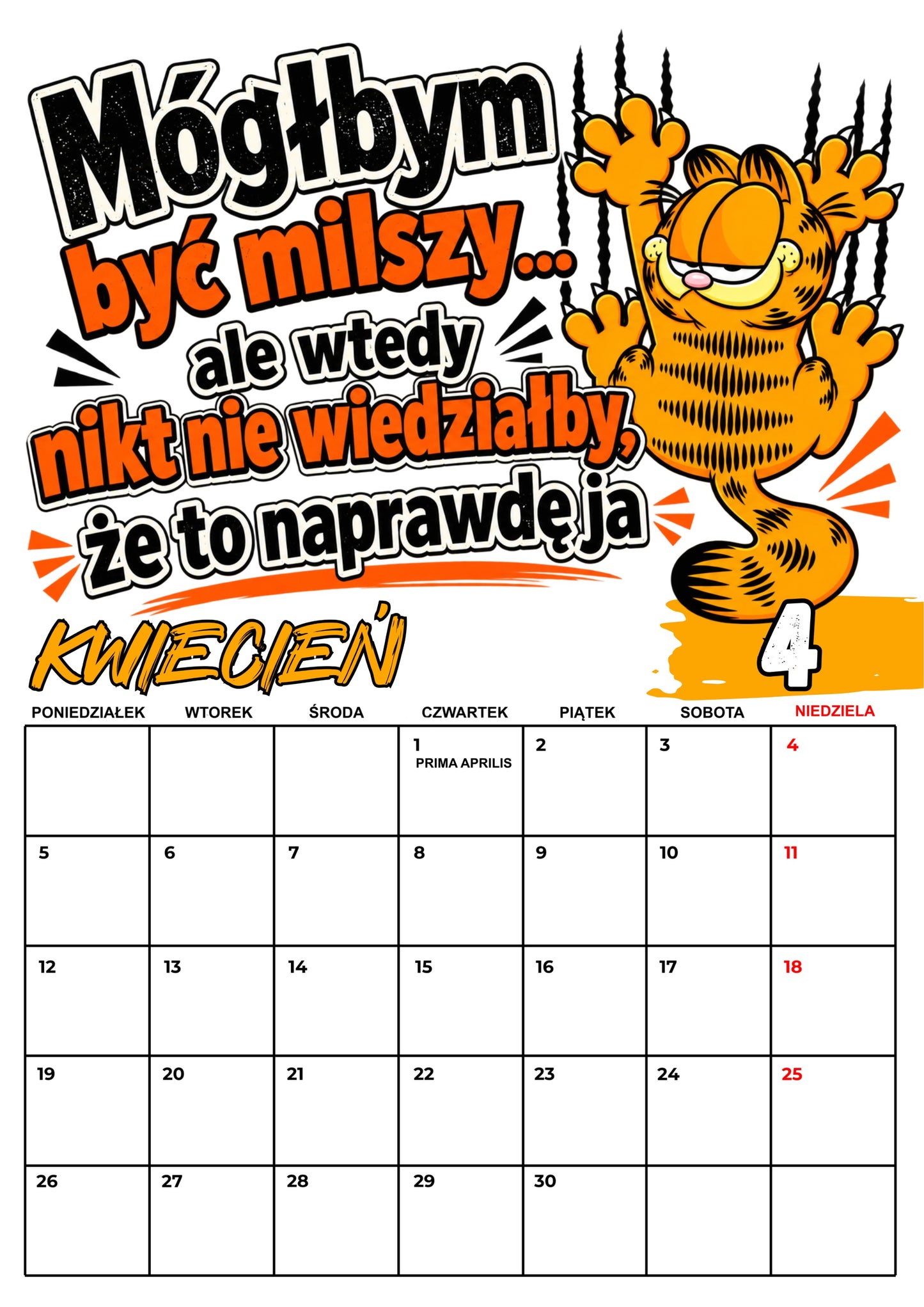 Kalendarz ścienny 2027 „Bez zbędnego pierdolenia" - kalendarium polskie