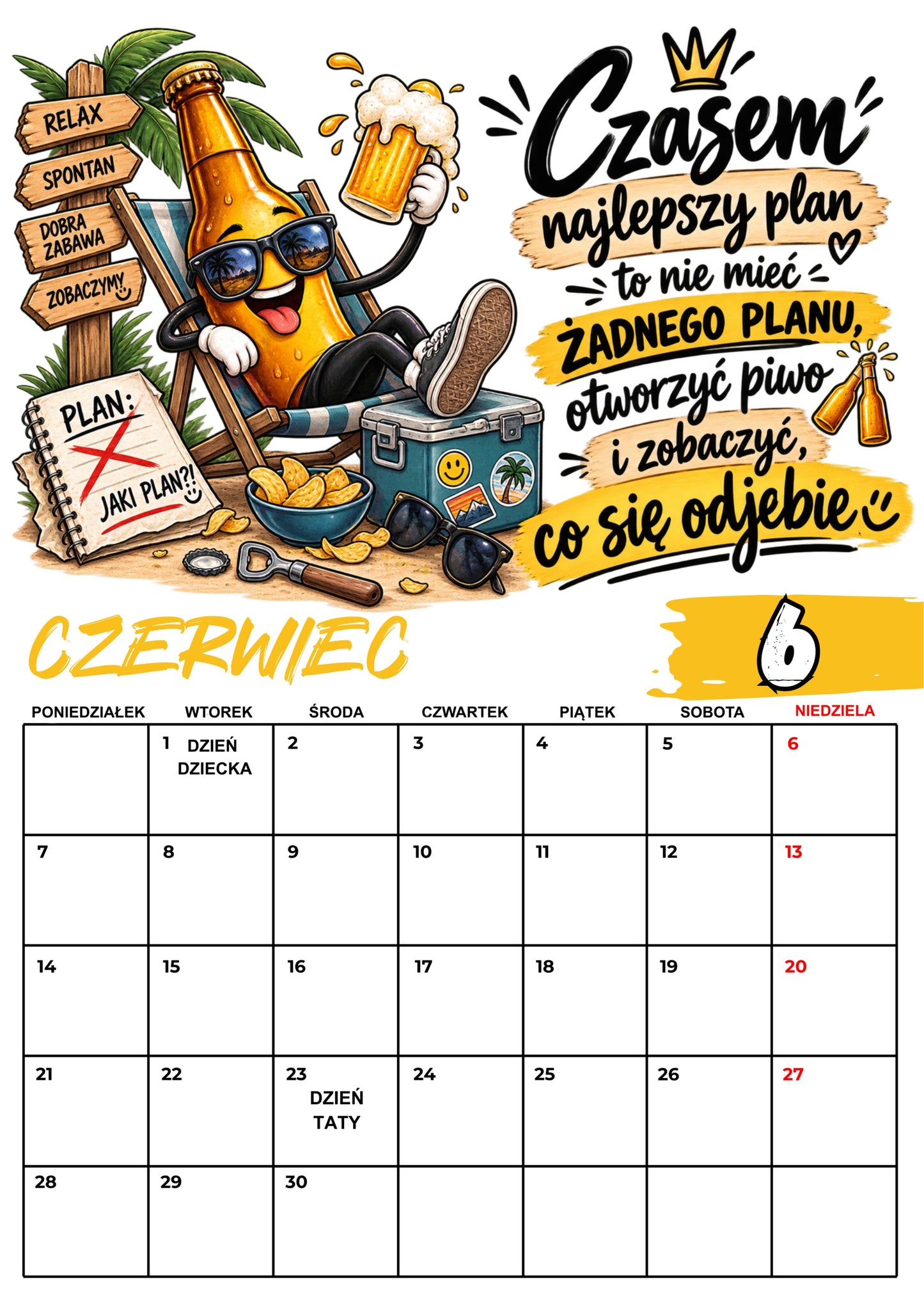 Kalendarz ścienny 2027 „Bez zbędnego pierdolenia" - kalendarium polskie