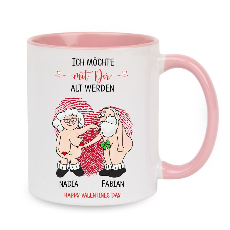 Valentinstag Keramiktasse "Ich möchte mit dir alt werden"
