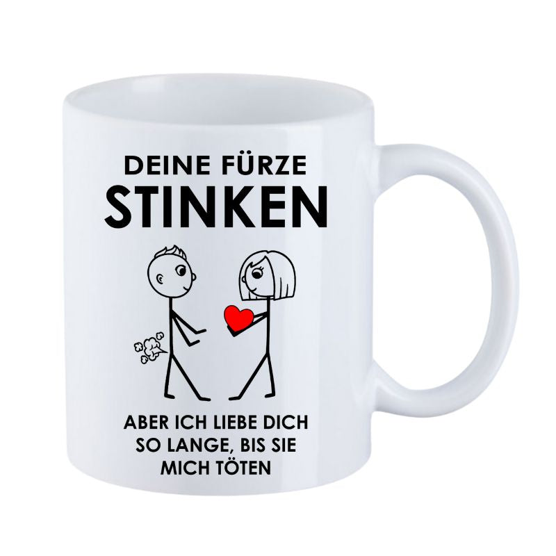 Valentinstag Keramiktasse "Deine Fürze stinken"